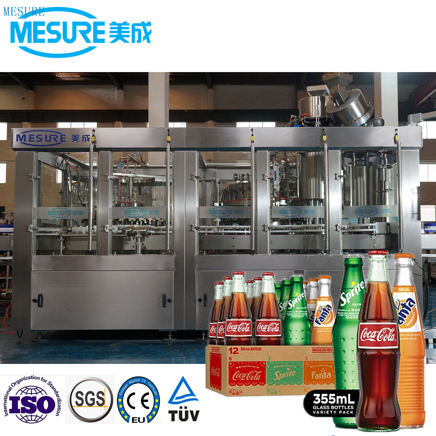 High-Speed Carbonated Beverage Bottling Line with Rinsing Filling Capping 