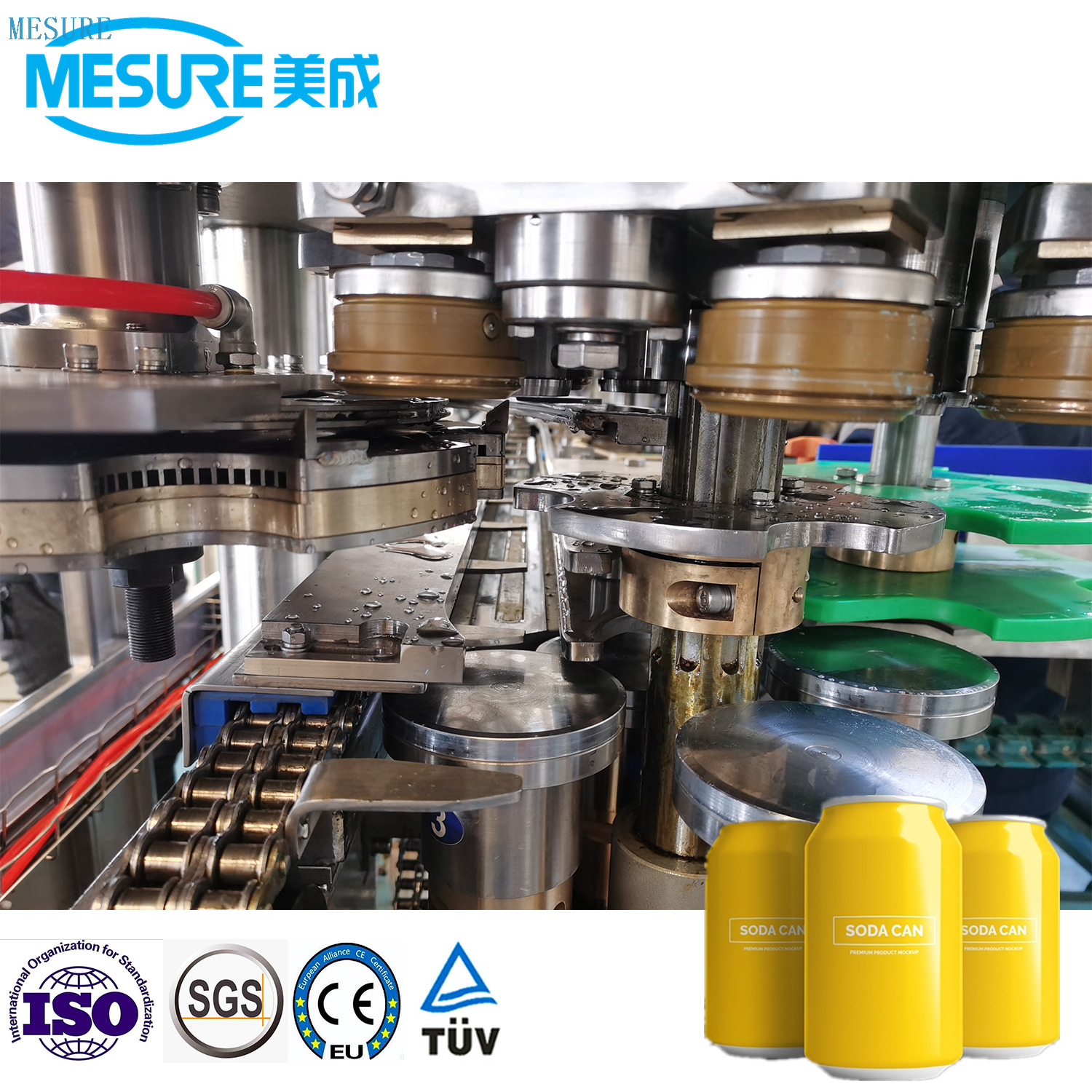 Compact Carbonated Can Filling Line for Small Business, Adjustable Setup