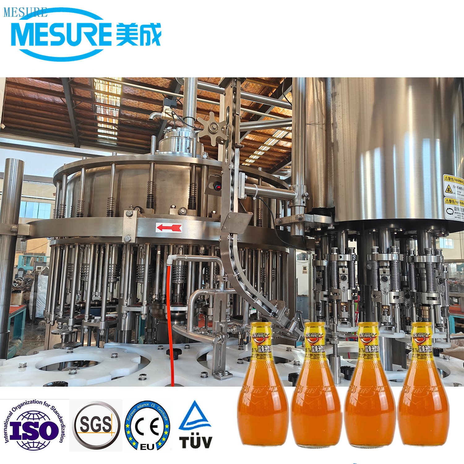 Rinsing-Filling-Capping 3-in-1 Glass Bottle Juice filling Machine