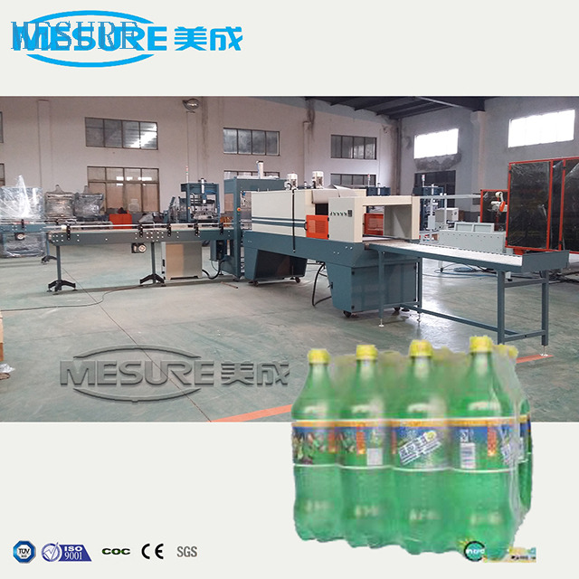 Automatic L type Linear Two or One Reel Roll PE Film Carton Pad or Tray Added Heat Shrink Wrapping Machine for Bottle Can Drinks