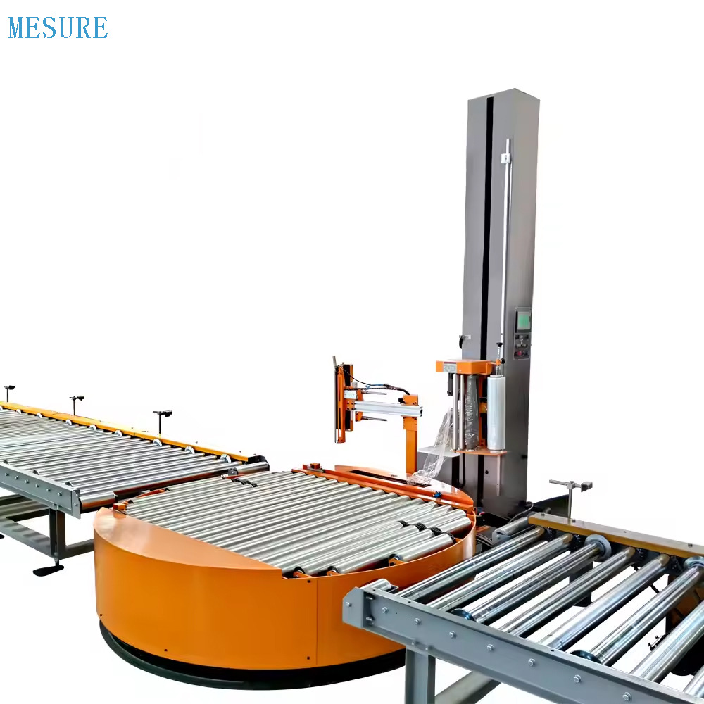 Automatic online Turntable Pallet Stretch Film Wrapping wrapper Machine