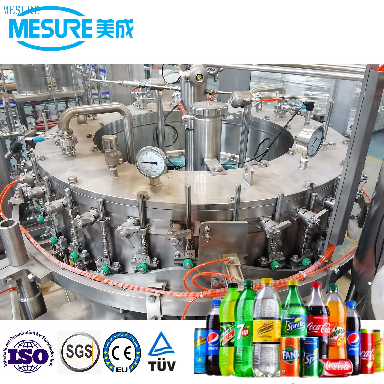 High-Speed Automatic Carbonated Beverage Bottling Mono Block Filling Machine 