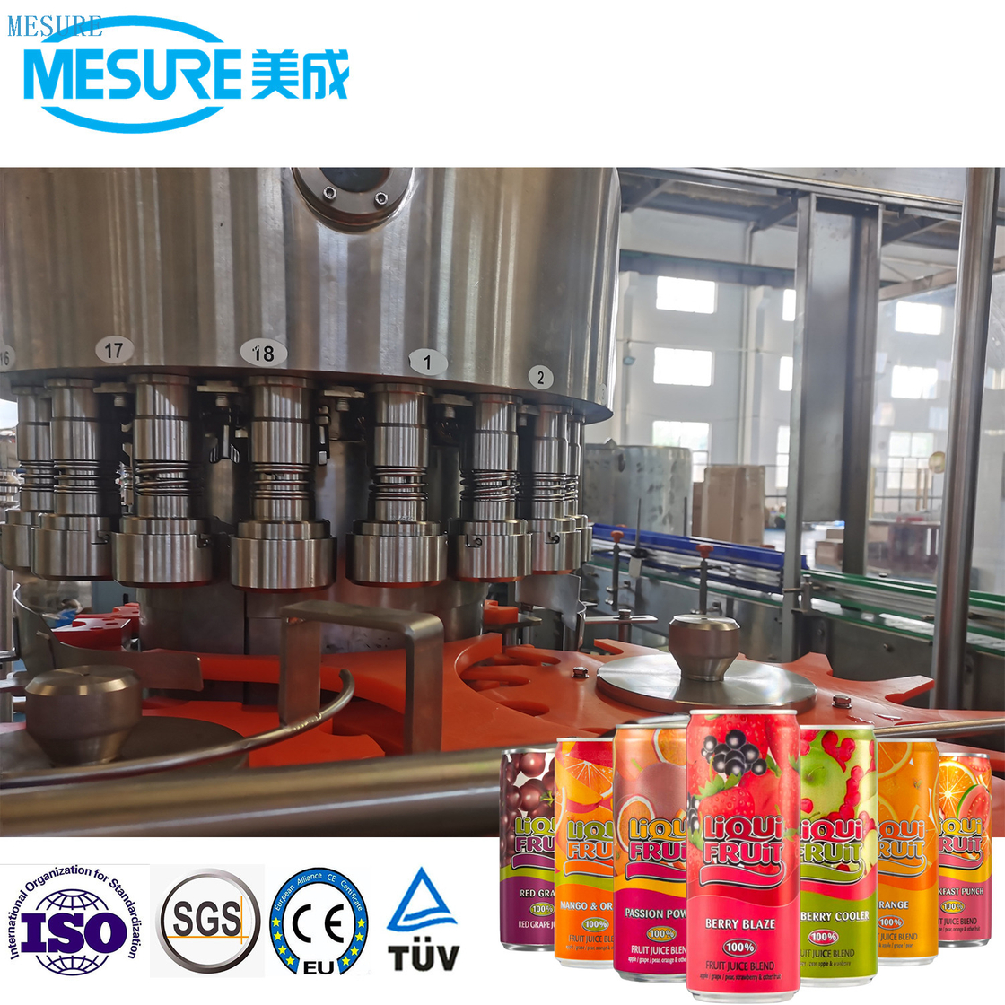 Aluminum Can Fruit Juice Filling Machine 2-in-1 Filling and Seaming Machine