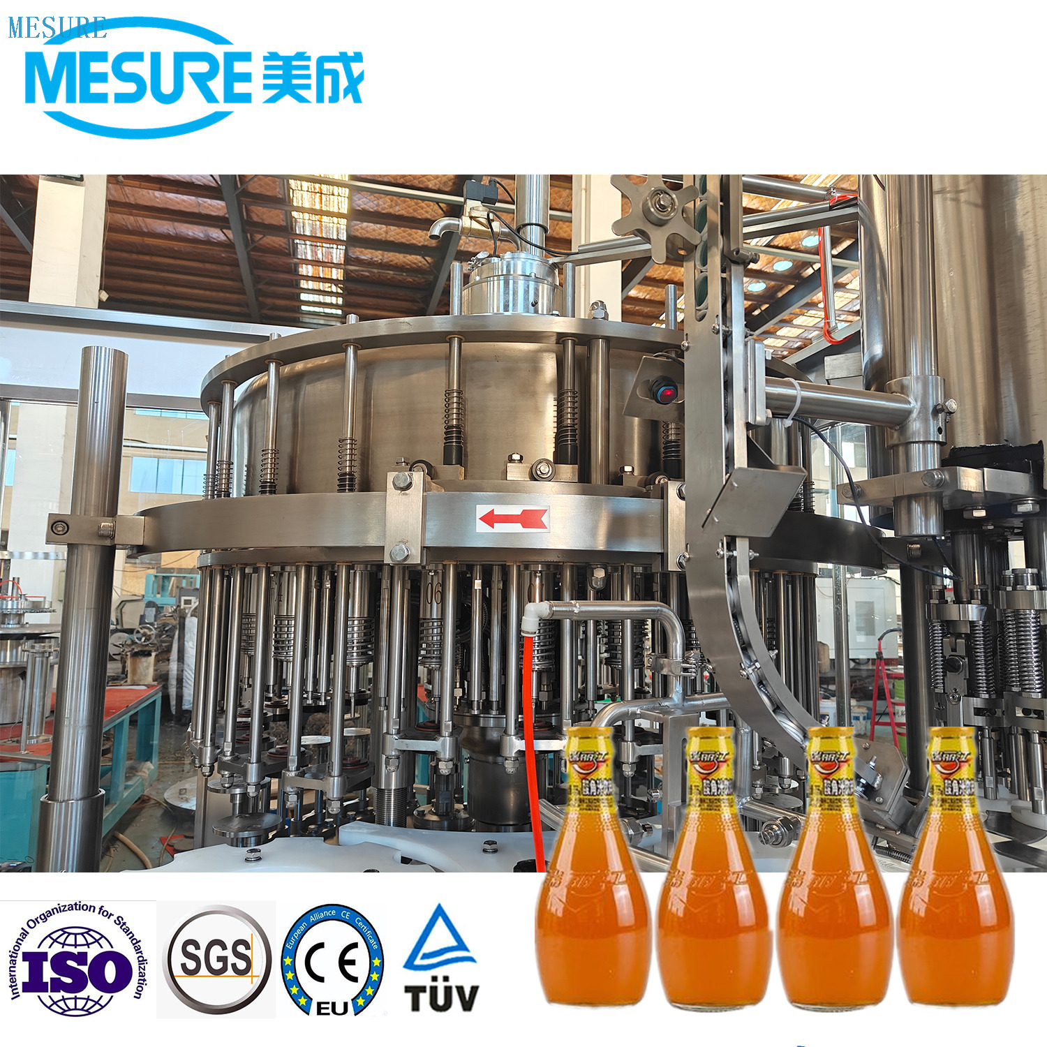 Rinsing-Filling-Capping 3-in-1 Glass Bottle Juice filling Machine