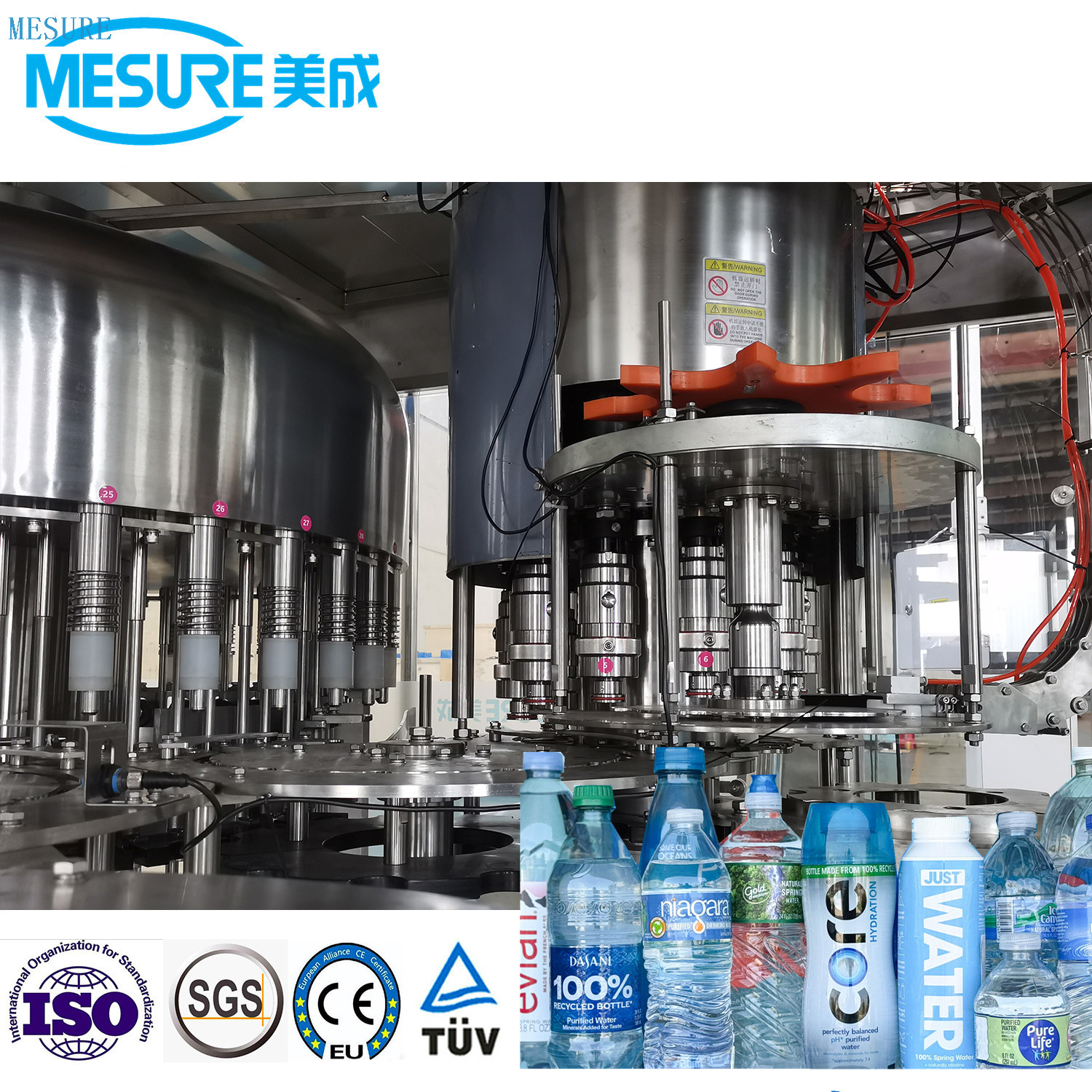 Rinsing- Filling- Capping 3 in 1 Machine Water Production Line 