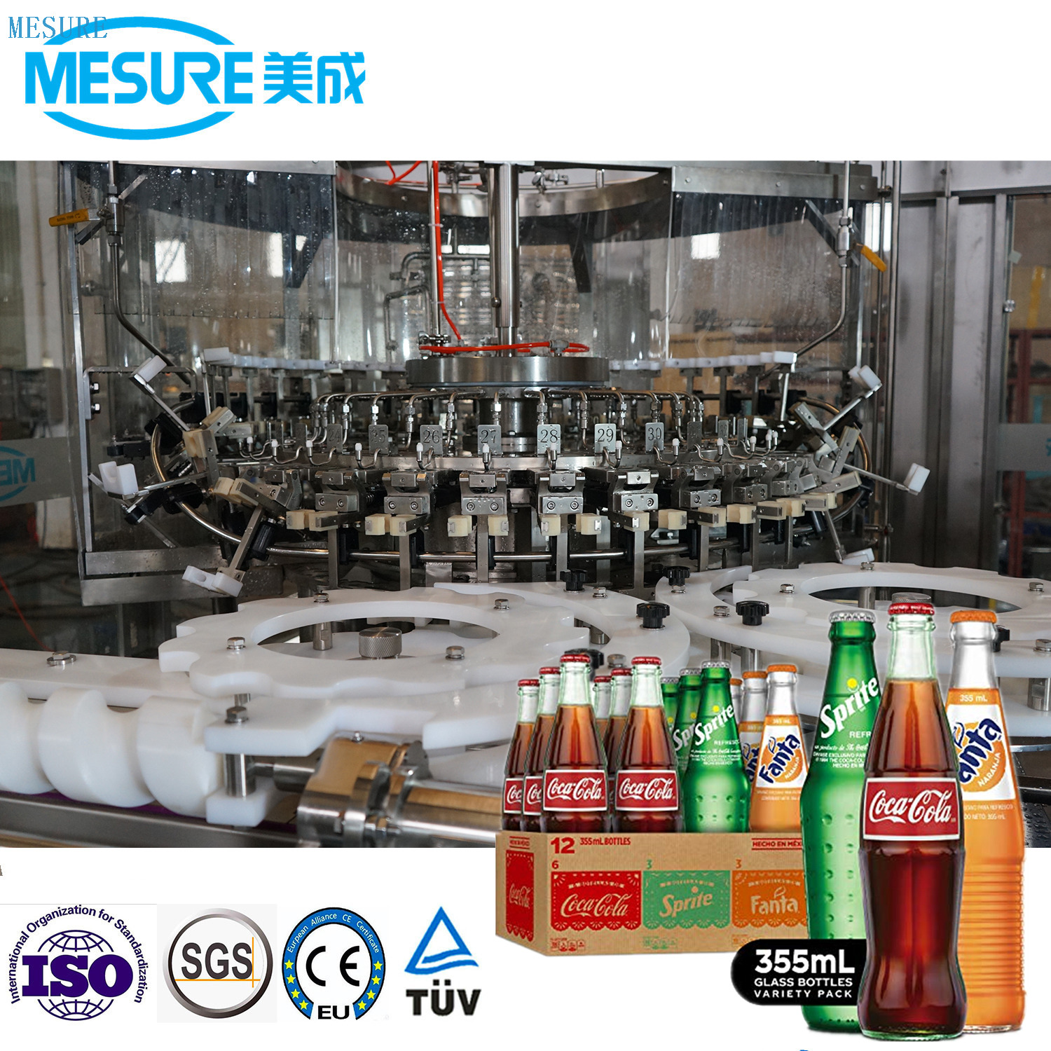 High-Speed Carbonated Beverage Bottling Line with Rinsing Filling Capping 