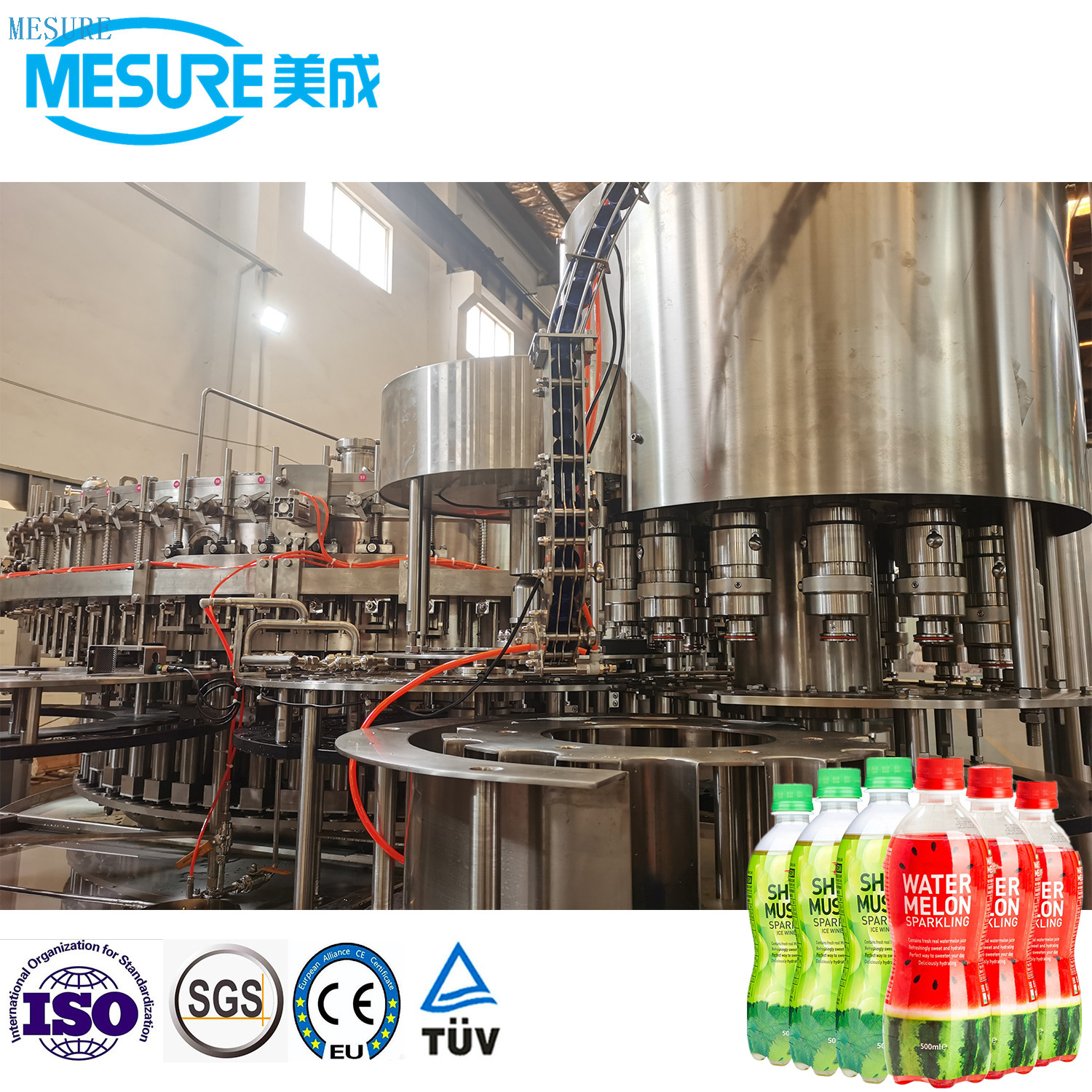 1500BPH PET Bottle Soft Drink Sparkling Water Filling Machine 