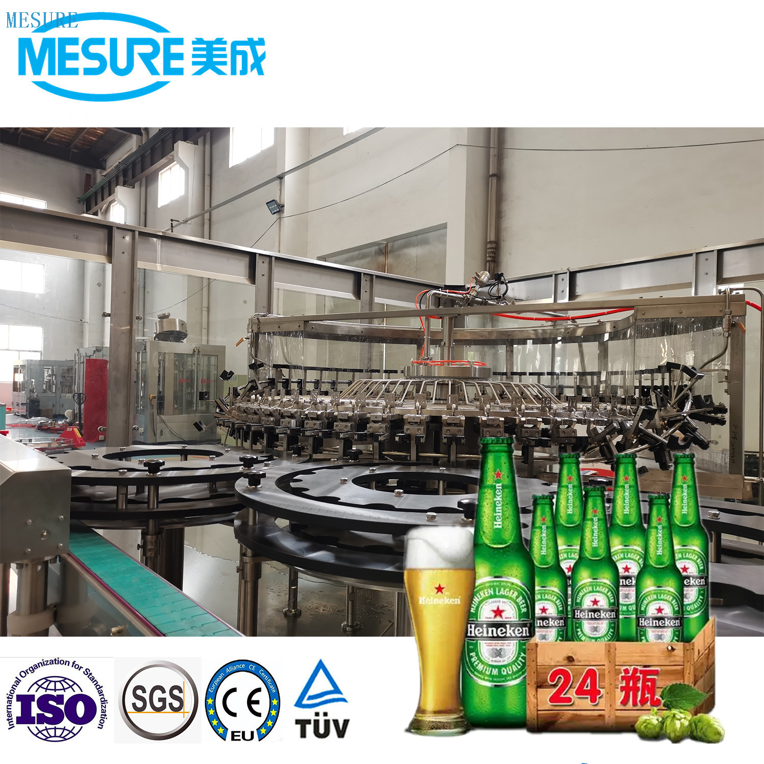 Glass/Aluminum Bottled Craft Beer Filling Complete Line ROPP Cap & Crown Cap & Ring Cap 