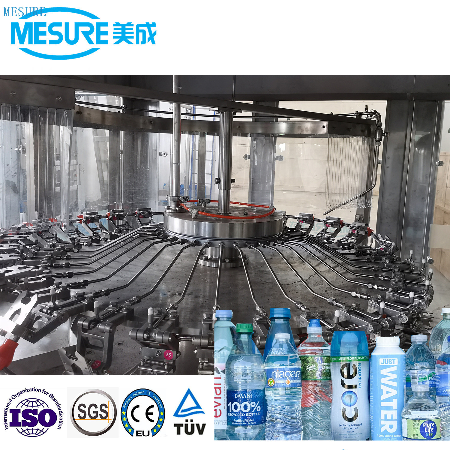 Rinsing- Filling- Capping 3 in 1 Machine Water Production Line 