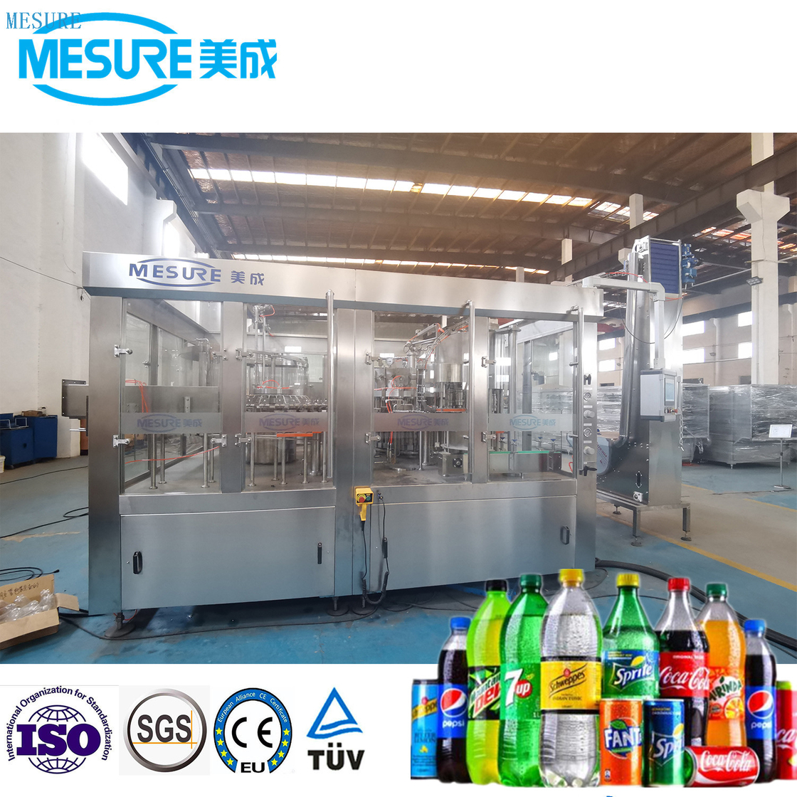 High-Speed 12000BPH Carbonated Beverage Bottling Mono Block Filling Machine Production Line