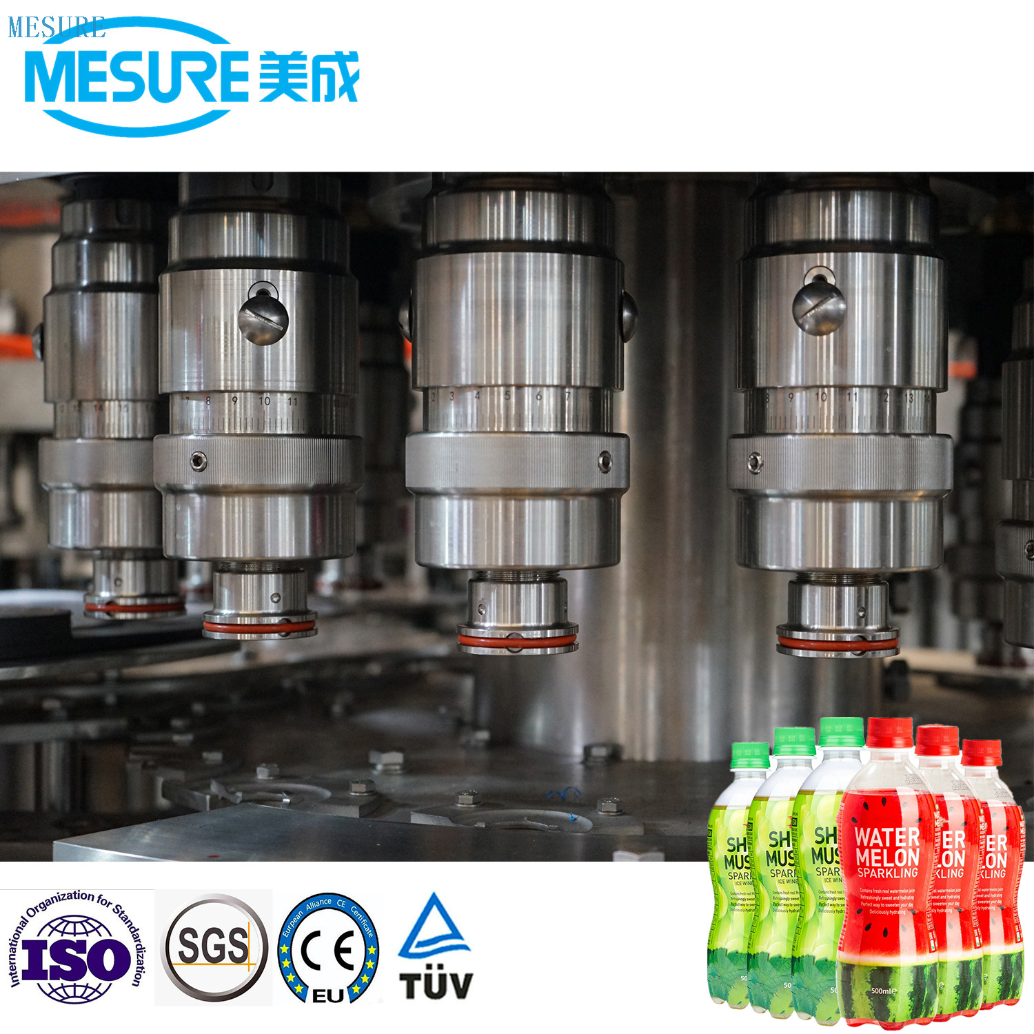 1500BPH PET Bottle Soft Drink Sparkling Water Filling Machine 