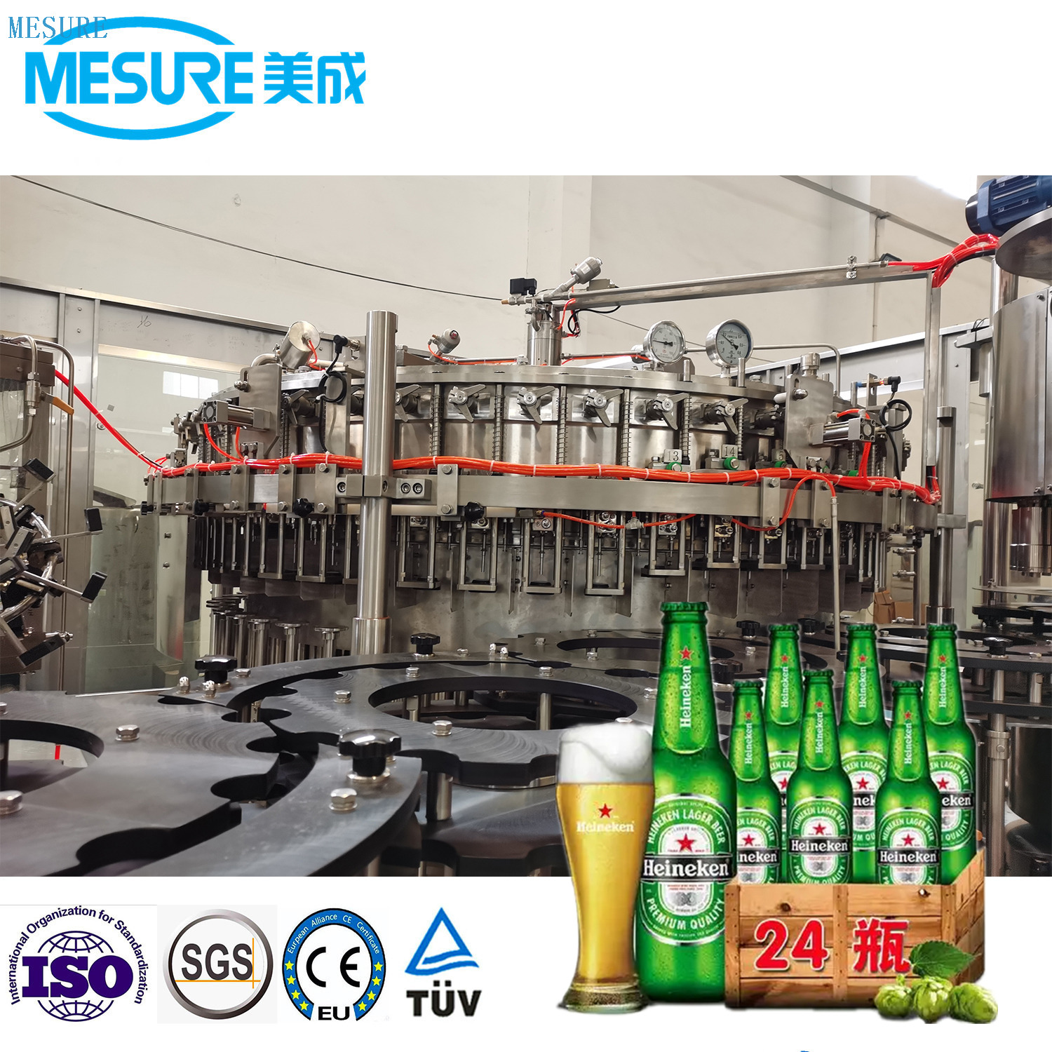 Glass/Aluminum Bottled Craft Beer Filling Complete Line ROPP Cap & Crown Cap & Ring Cap 