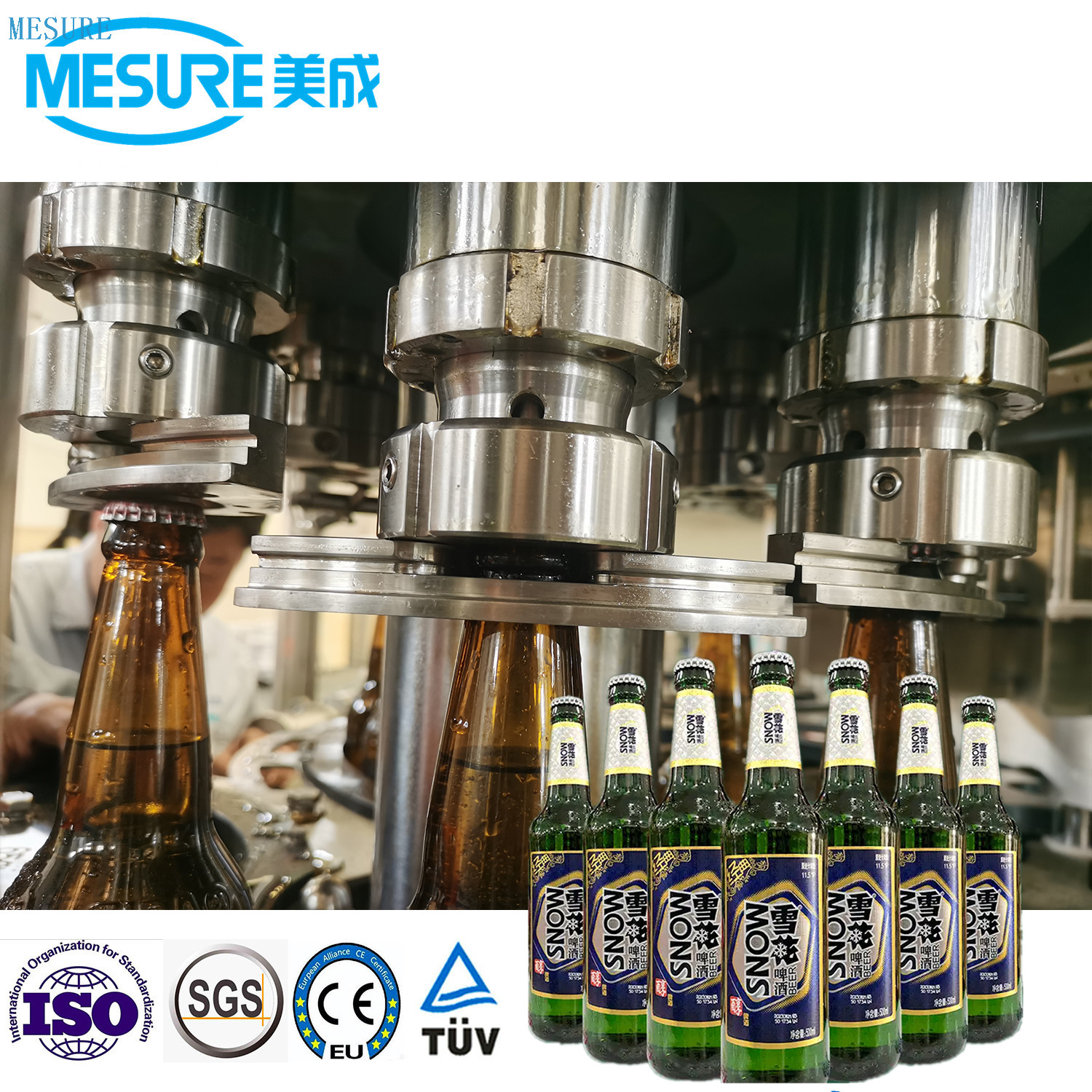 Glass Bottled Beer Filling Machine Ring Cap 