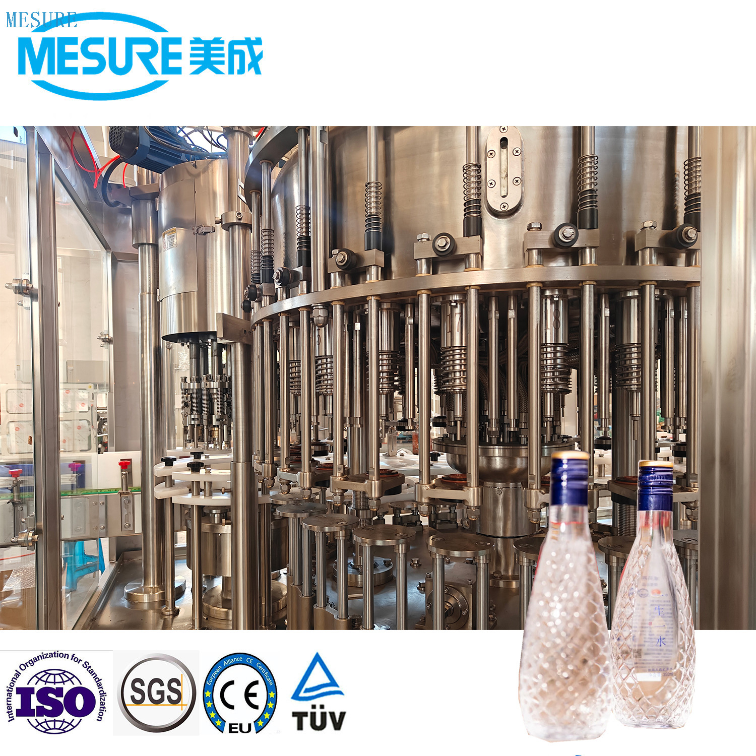 High speed pure water glass bottle water filling machine