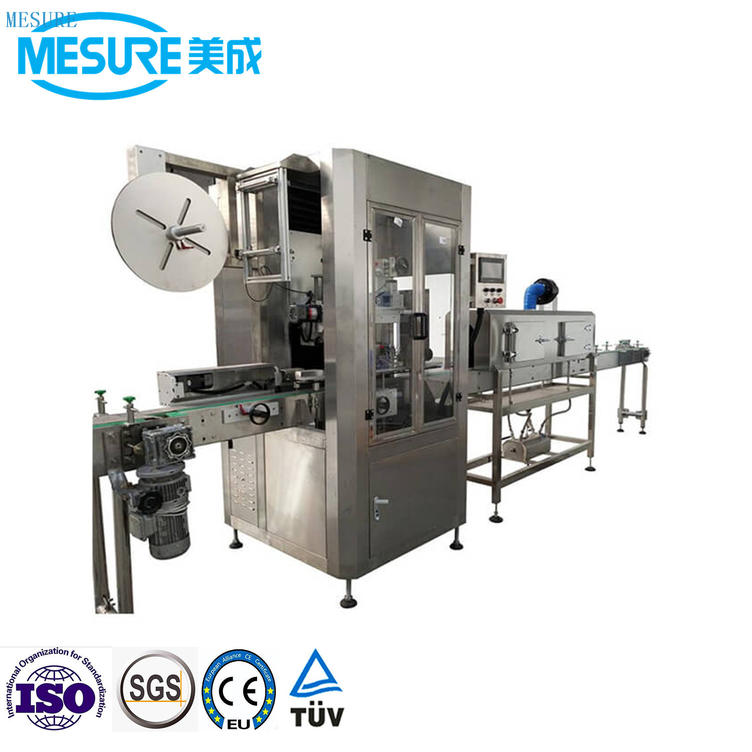 PET Glass Bottle Aluminum Can Cap PVC Film Steam Electrical Hot Shrink Sleeve Labeling Labeler Applicator Sealer Tunnel Machine