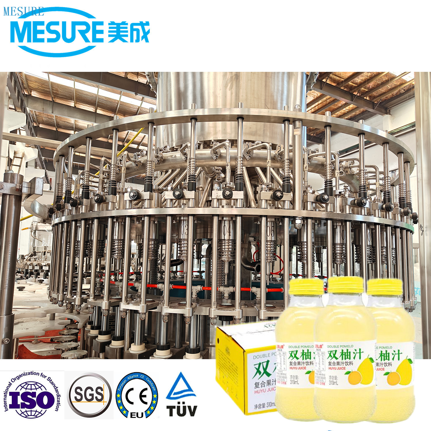 8000bph Glass Bottle Pulp Juice Making Machine 