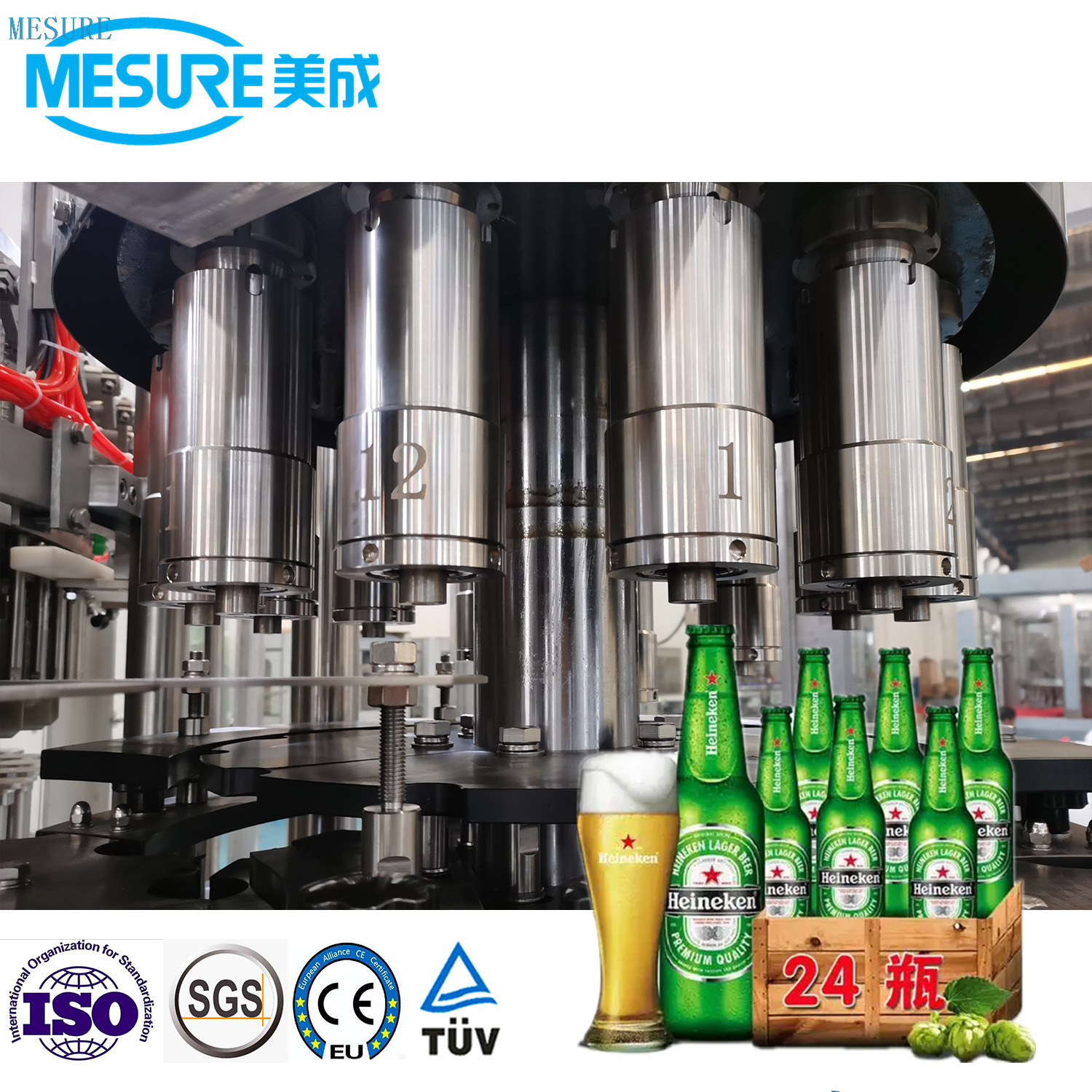 Glass/Aluminum Bottled Craft Beer Filling Complete Line ROPP Cap & Crown Cap & Ring Cap 