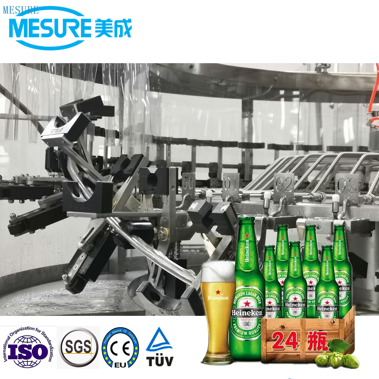 Glass Bottled Craft Beer Filling Complete Line ROPP CAP 