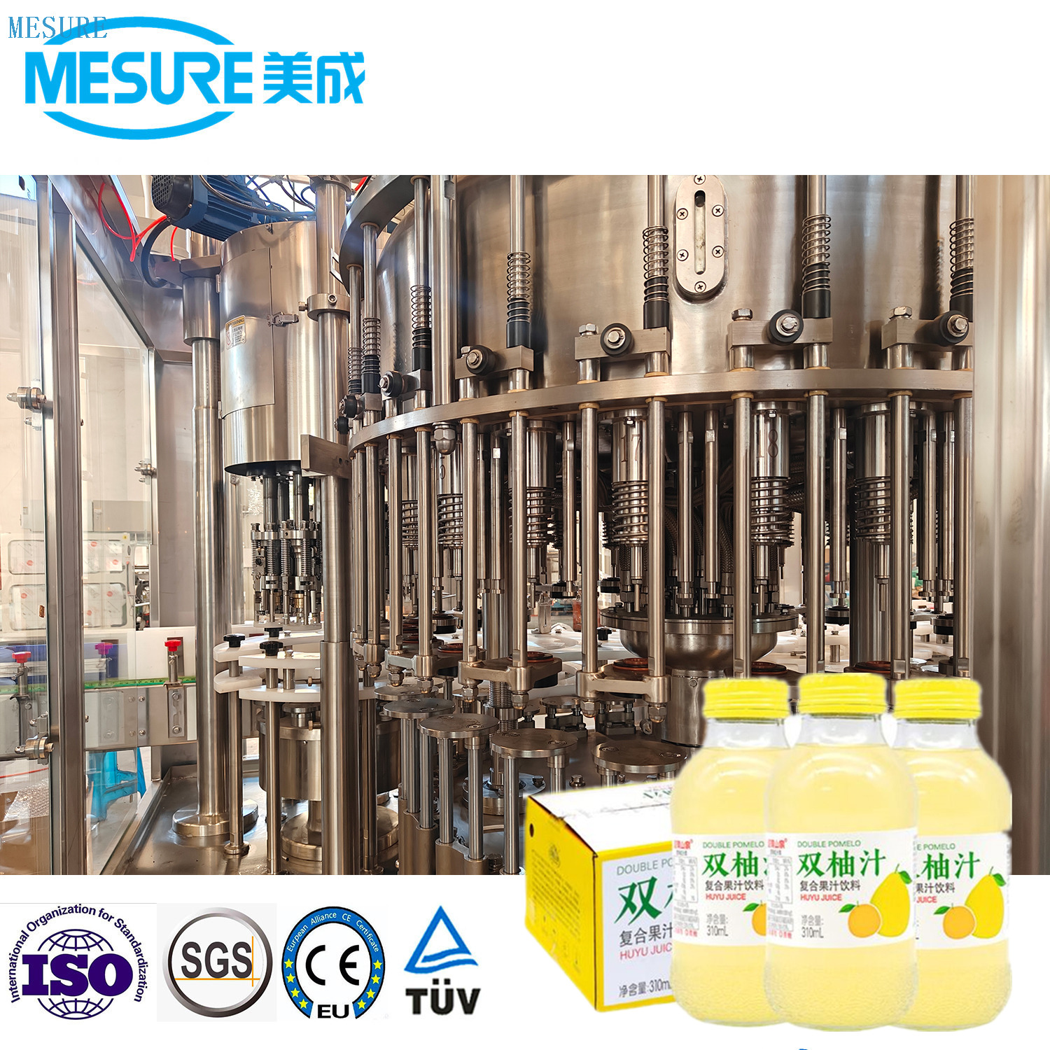 Glass Bottle Juice Warm Filling Machine Rinsing-Filling-Capping 3-in-1