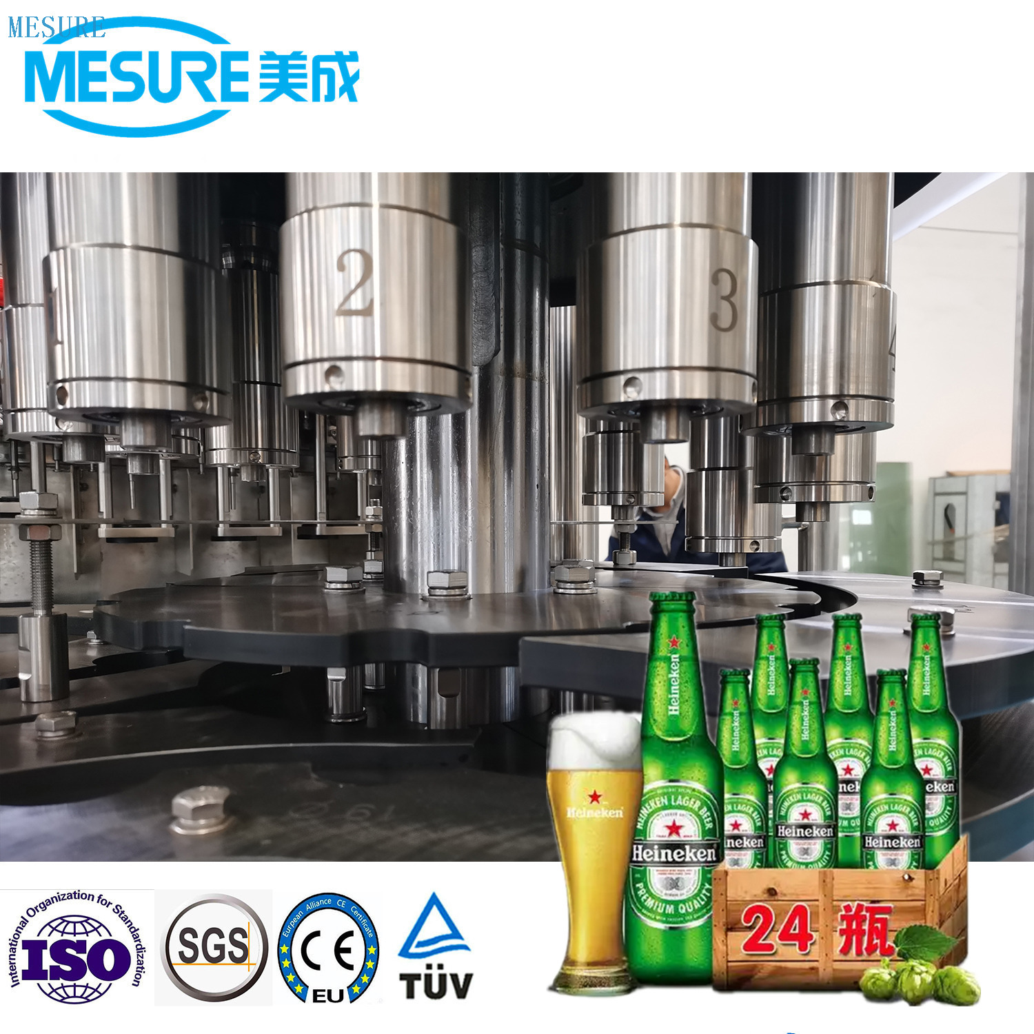 Glass/Aluminum Bottled Craft Beer Filling Complete Line ROPP Cap & Crown Cap & Ring Cap 