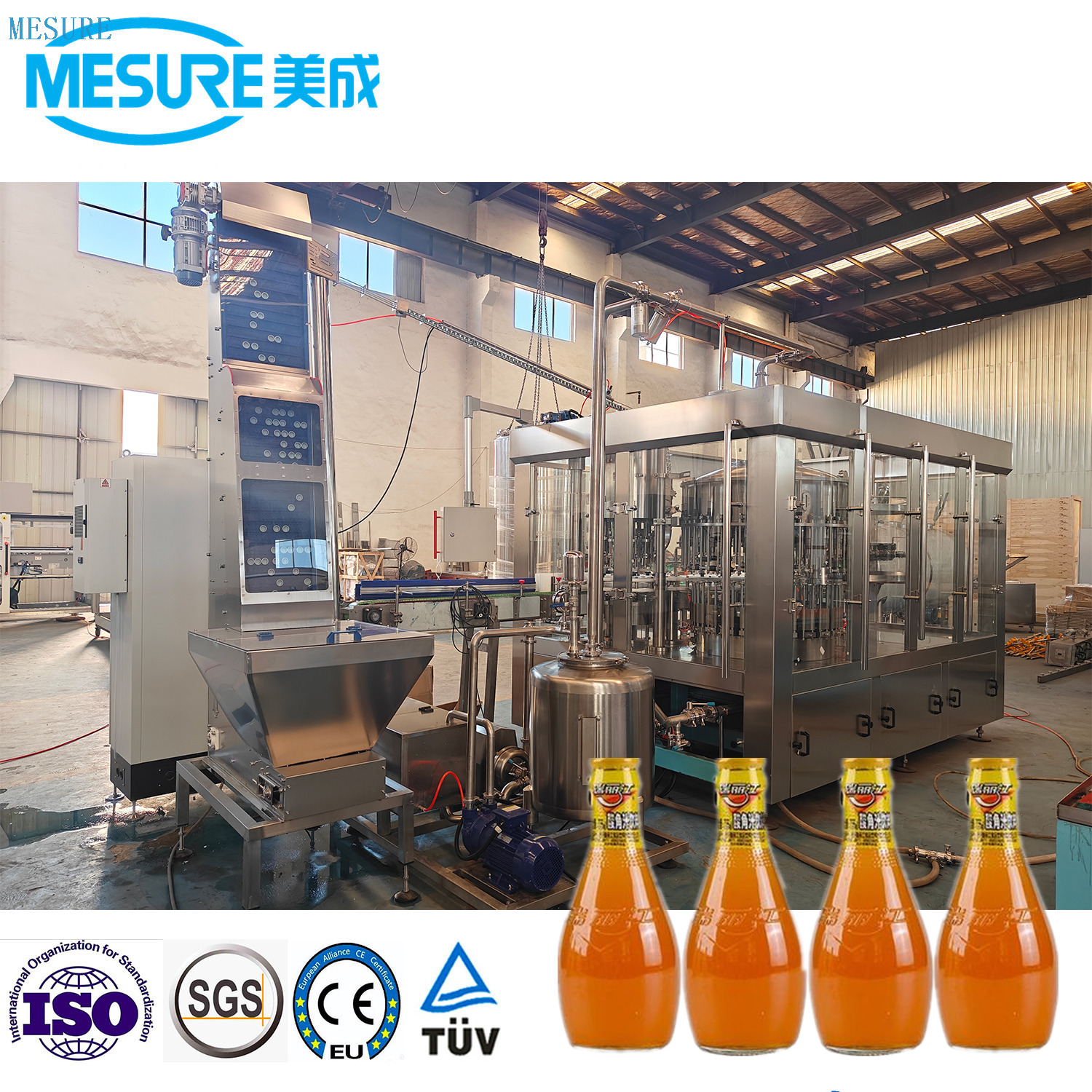 Rinsing-Filling-Capping 3-in-1 Glass Bottle Juice filling Machine