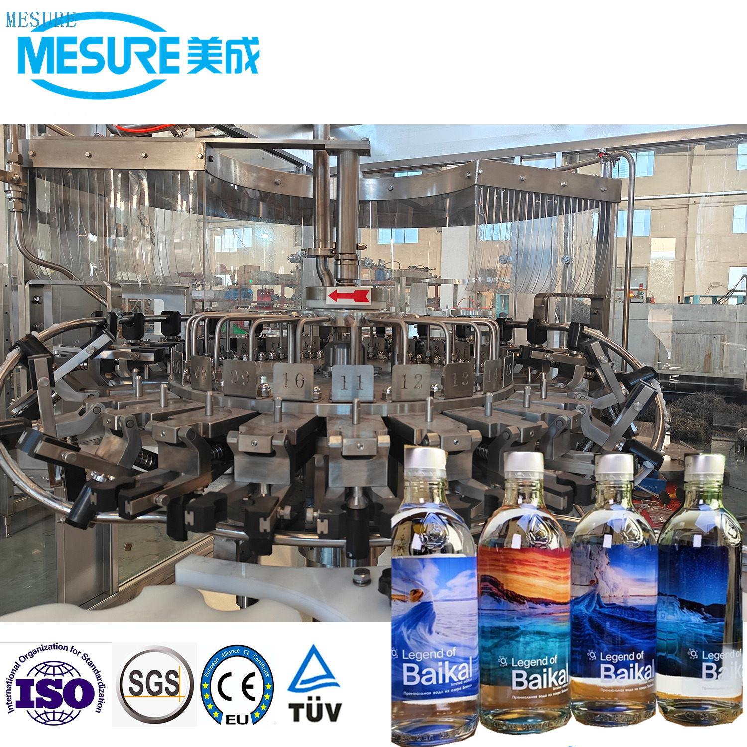 3-in-1 Rinsing-Filling-Capping Glass bottle pure water mineral water filling machine