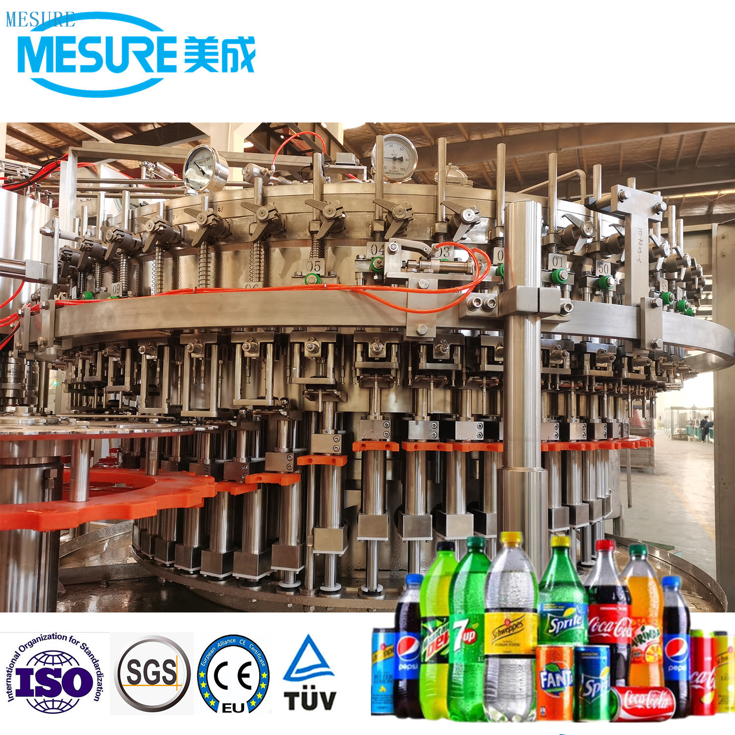 High-Speed 12000BPH Carbonated Beverage Bottling Mono Block Filling Machine Production Line
