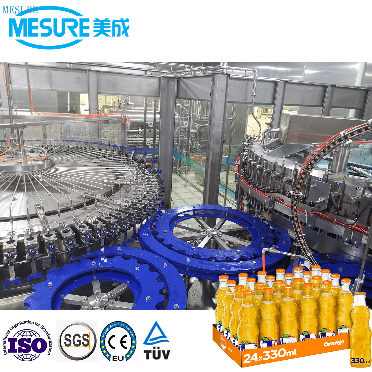 Automatic Precision Glass Bottle Carbonated Beverage Filler Filling Machine line
