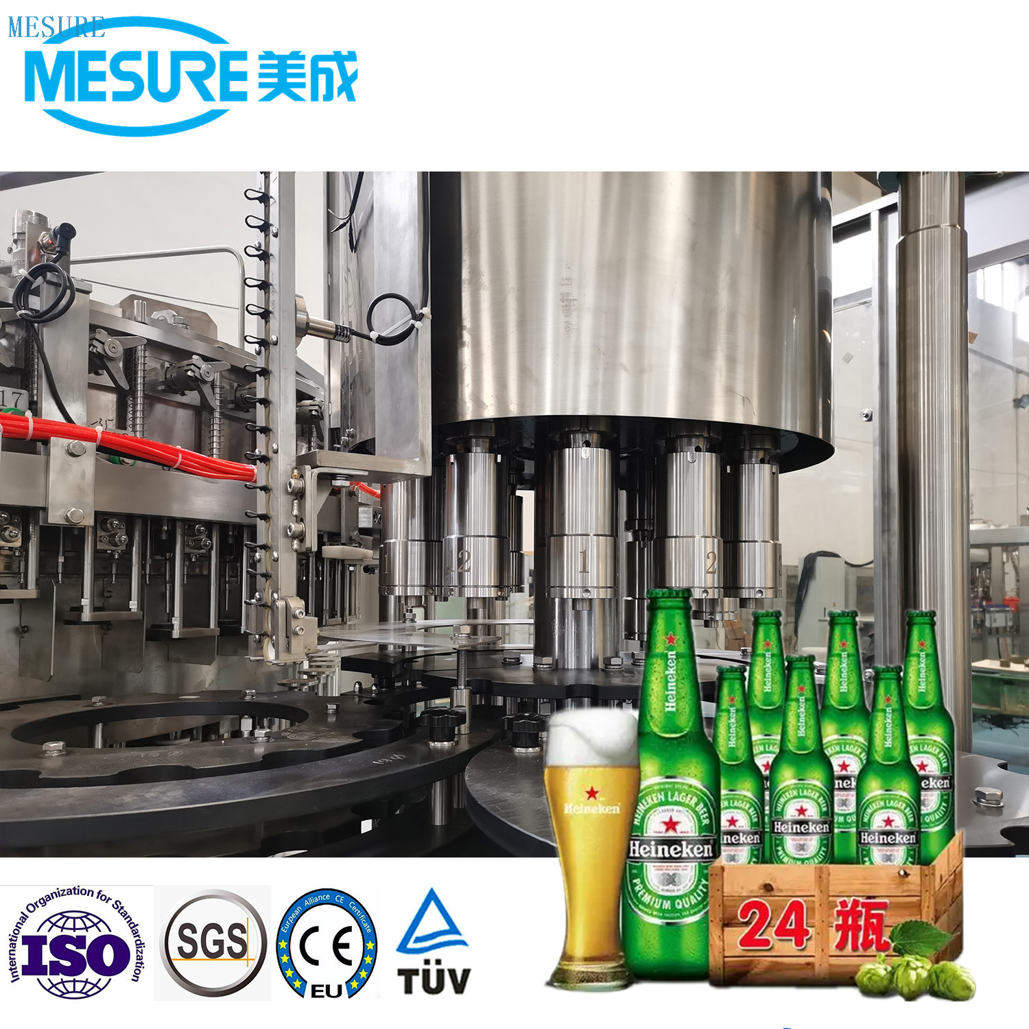 Glass/Aluminum Bottled Craft Beer Filling Complete Line ROPP Cap & Crown Cap & Ring Cap 