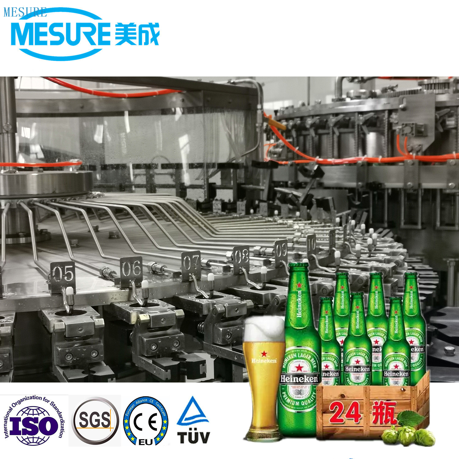 Glass Bottled Craft Beer Filling Complete Line ROPP CAP 