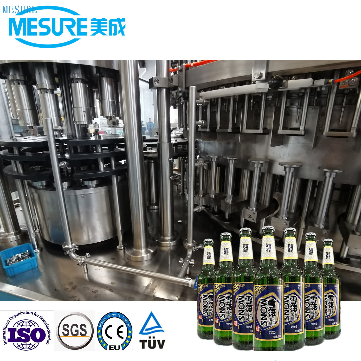 24000BPH Glass Bottled Craft Beer Filling Complete Line ROPP Cap 