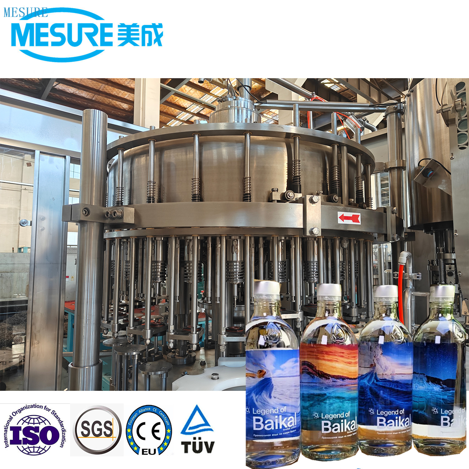3-in-1 Rinsing-Filling-Capping Glass bottle pure water mineral water filling machine