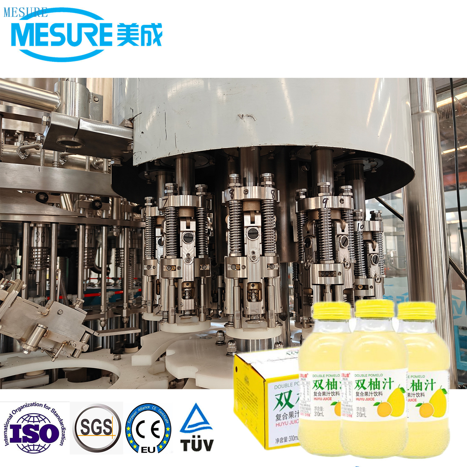 12000BPH Glass Bottle Juice Filling Machine with Ropp Cap