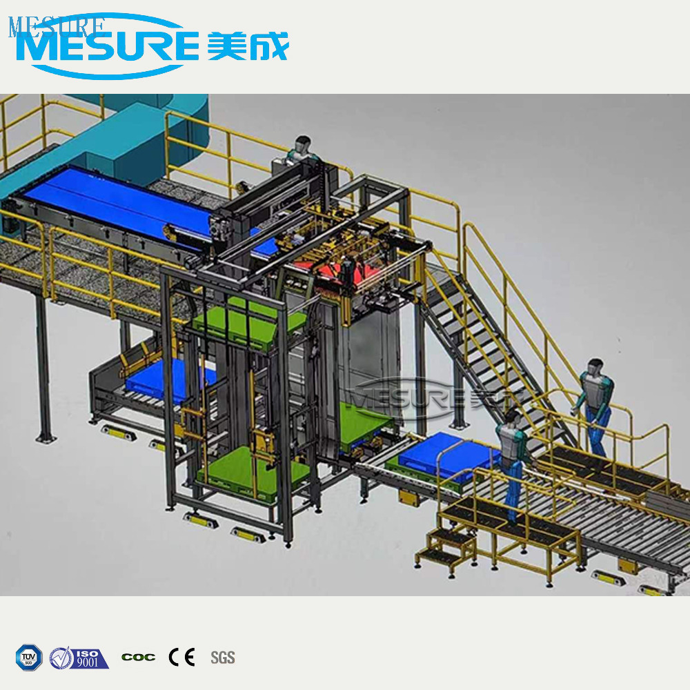 Automatic Column Type Robot Gantry Carton Box Case Pack 5 Gallon Glass Bottle Can Barrel Stacking High Low Position Depalletizer Palletizer System Machine Equipment