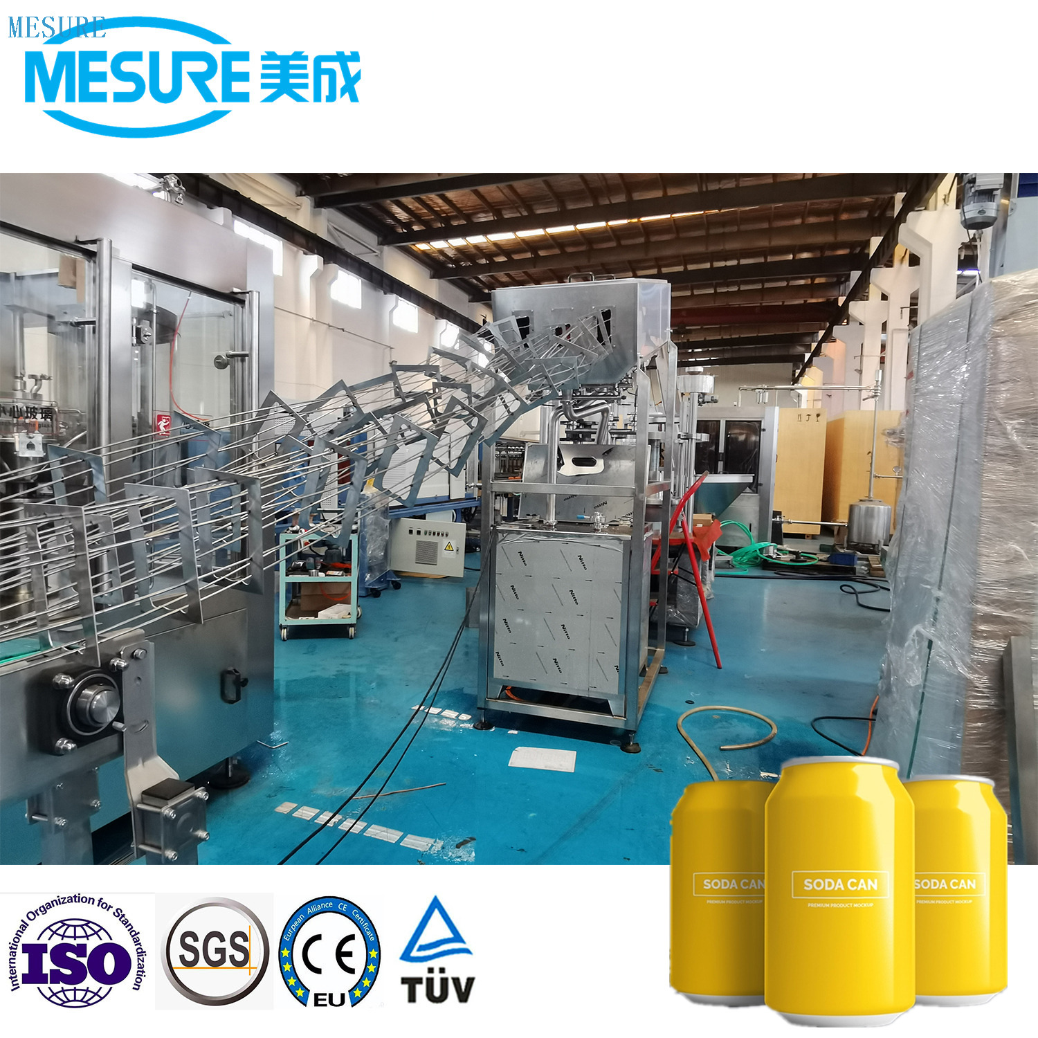 Compact Carbonated Can Filling Line for Small Business, Adjustable Setup