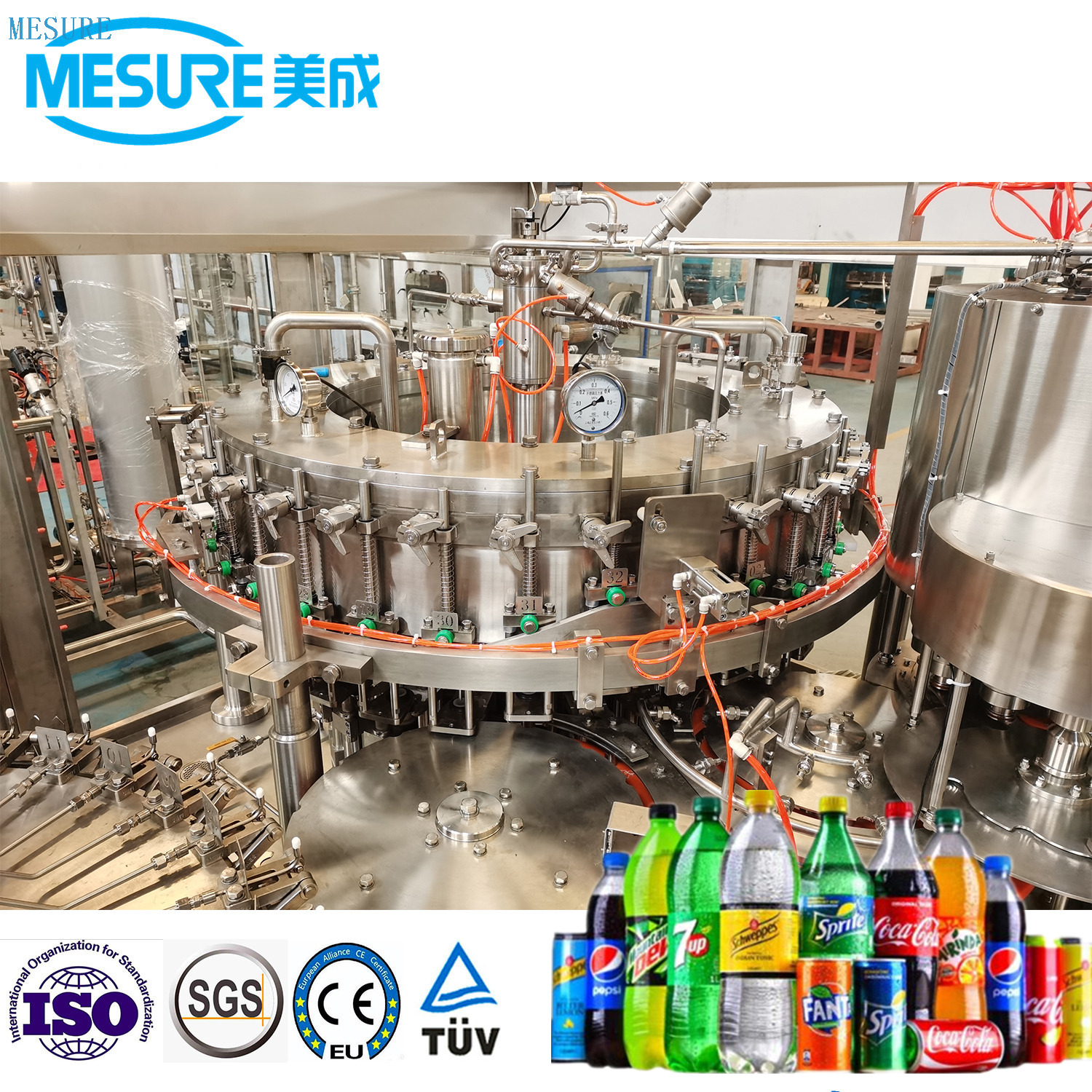 High-Speed Automatic Carbonated Beverage Bottling Mono Block Filling Machine 