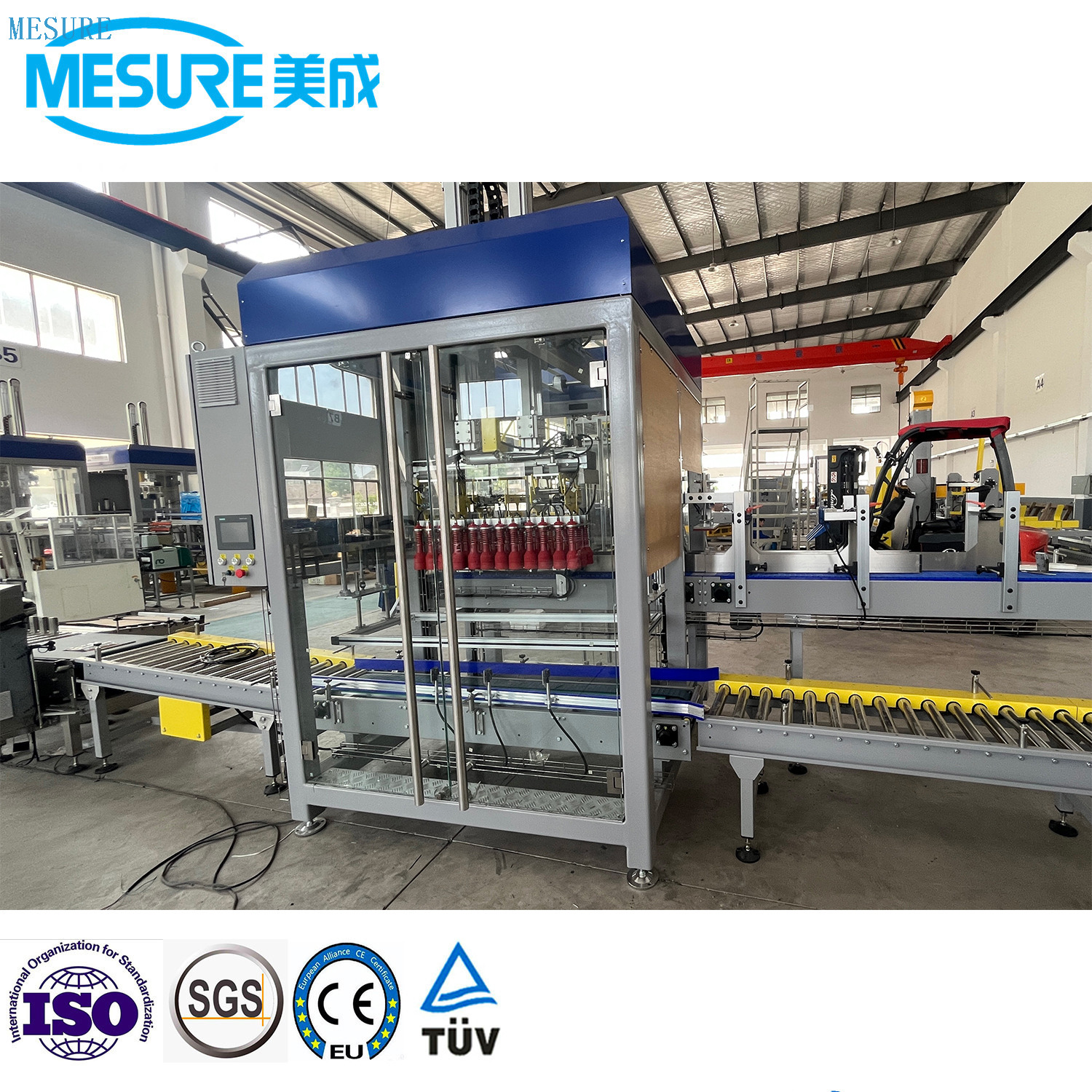 Tape Or Hot Melting Glue Box Case Unfolding Sealer Sealing Machine for Beverage PET Glass Bottle Tin Can 