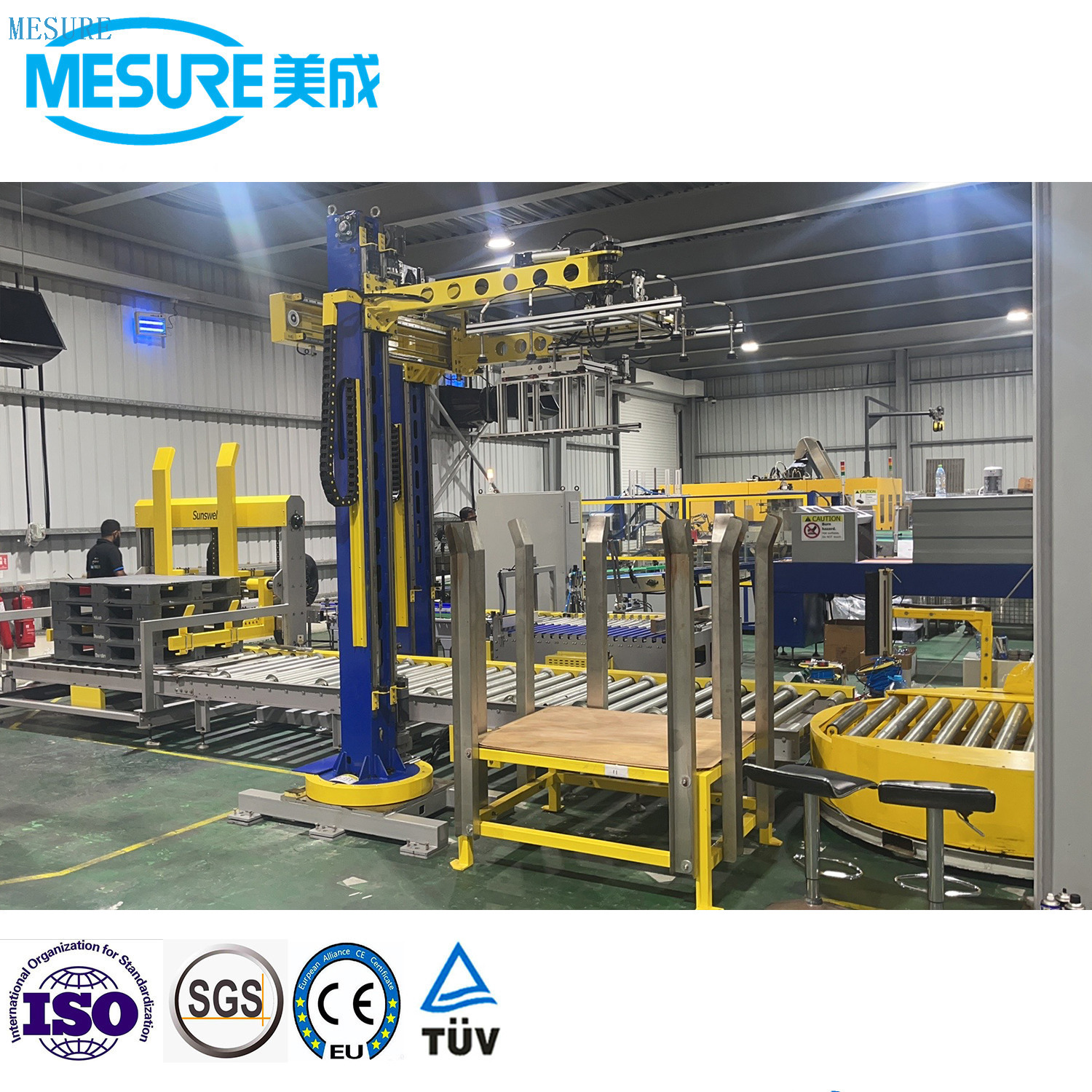 Automatic Column Type Robot Gantry Carton Box Case Pack 5 Gallon Glass Bottle Can Barrel Stacking High Low Position Depalletizer Palletizer System Machine Equipment
