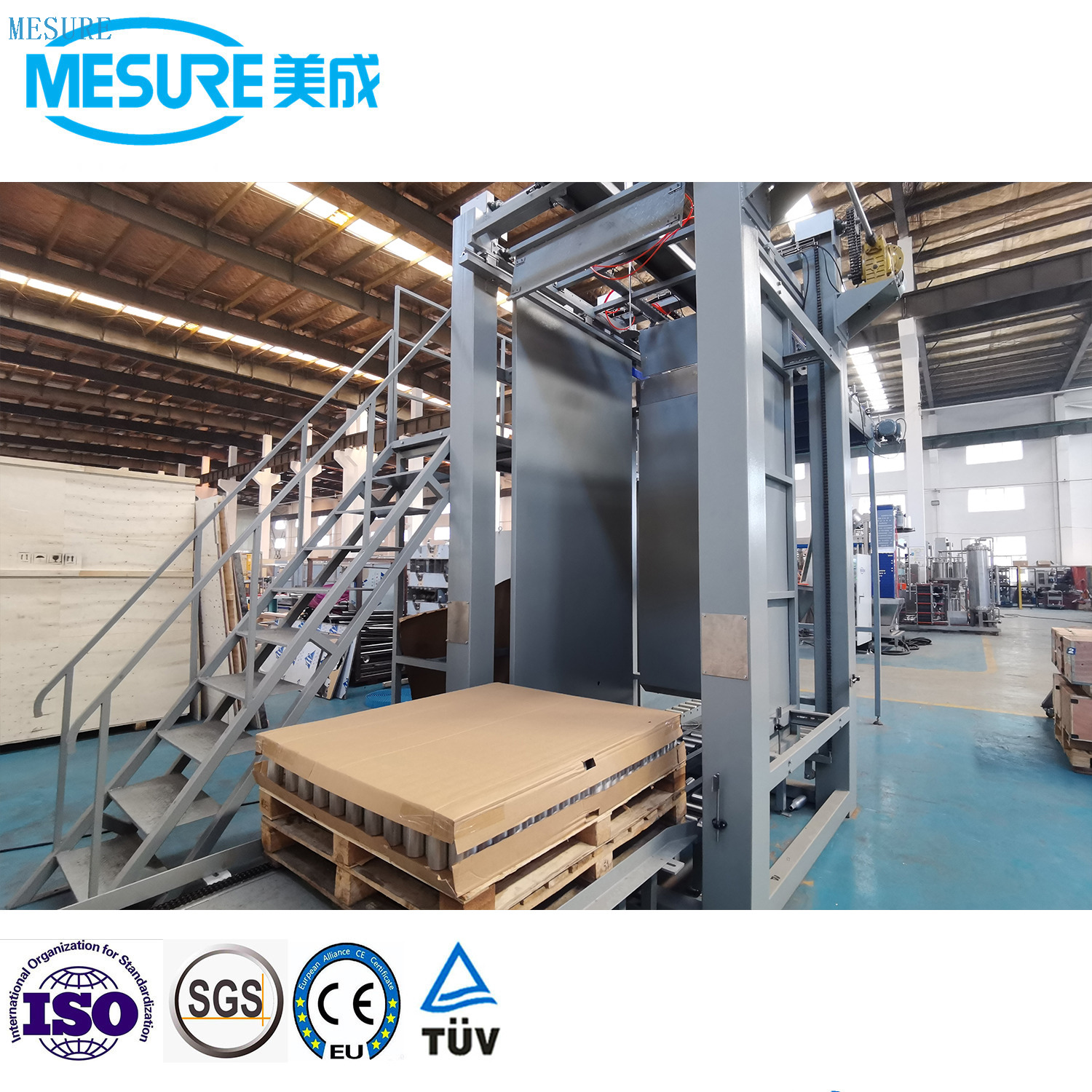 Automatic Column Type Robot Gantry Carton Box Case Pack 5 Gallon Glass Bottle Can Barrel Stacking High Low Position Depalletizer Palletizer System Machine Equipment